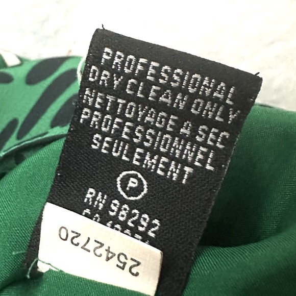 Tibi Silk Dress Sz 8 Green Geometric Floral Cut Out Arms Bateau Luxury - Picture 10 of 13